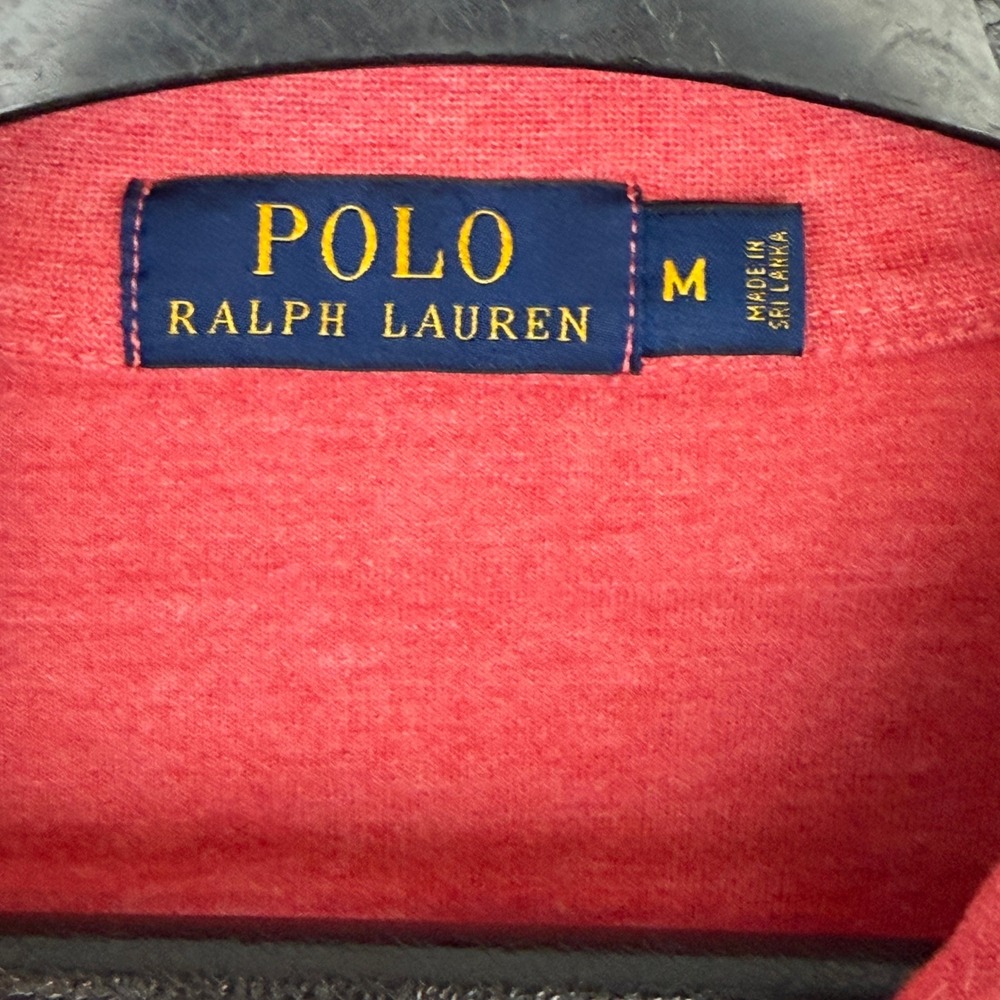 Polo Ralph Lauren QUARTER ZIP Mens M Cotton Viscose Pullover Red Heathered Pony - Picture 2 of 9
